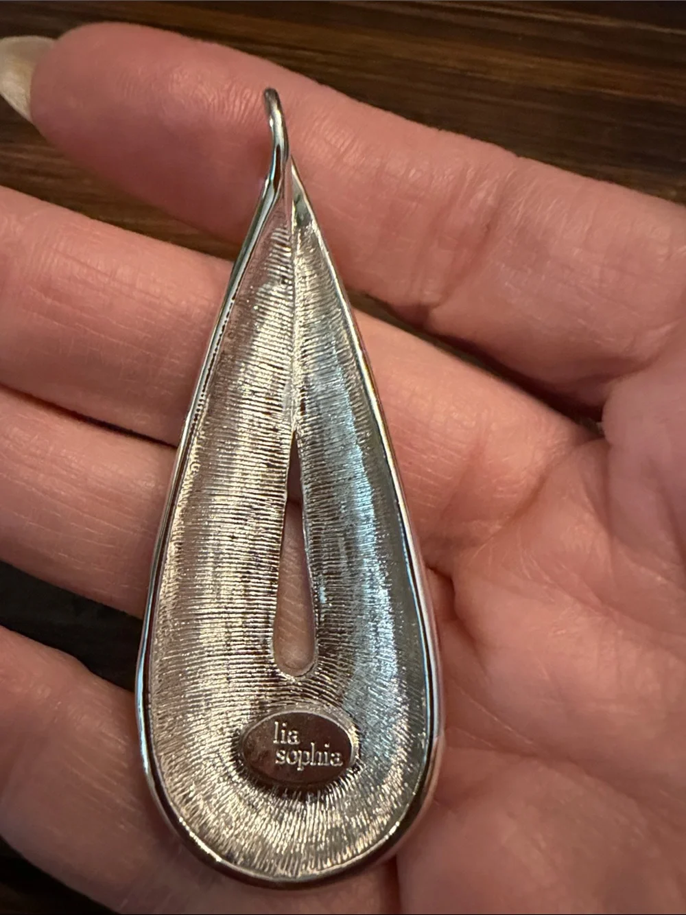 Lia Sophia rare Crystal Pavé Teardrop Pendant